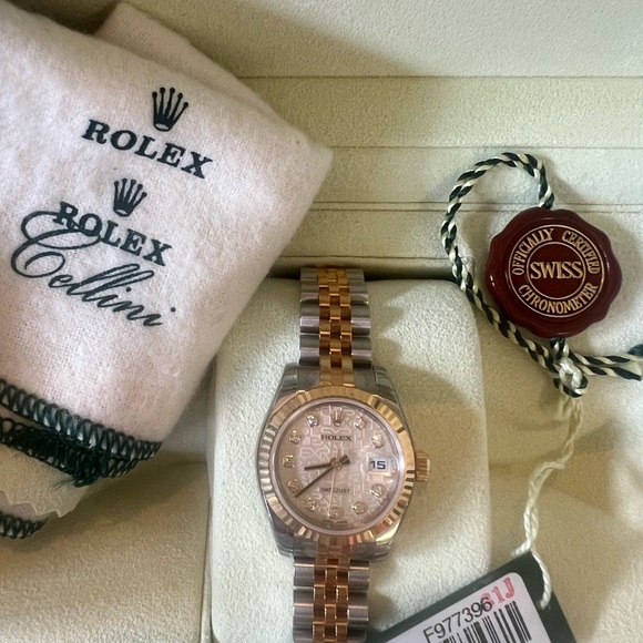Rolex Accessories - Rolex Women's Datejust Diamond Dial Watch - Two Tone Gold and Silver